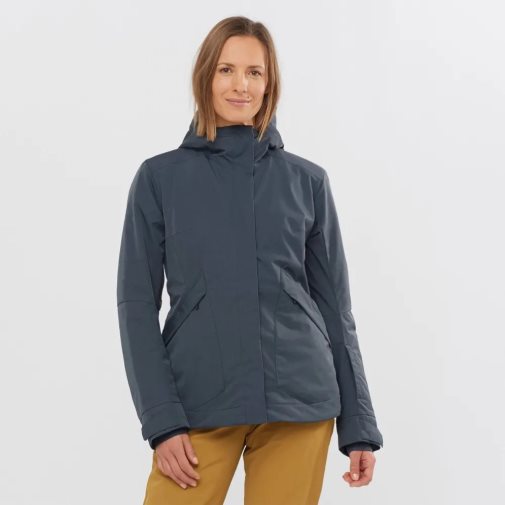 Black Salomon Snow Rebel Insulated Hoodie Women's Ski Jackets | IE DX5340